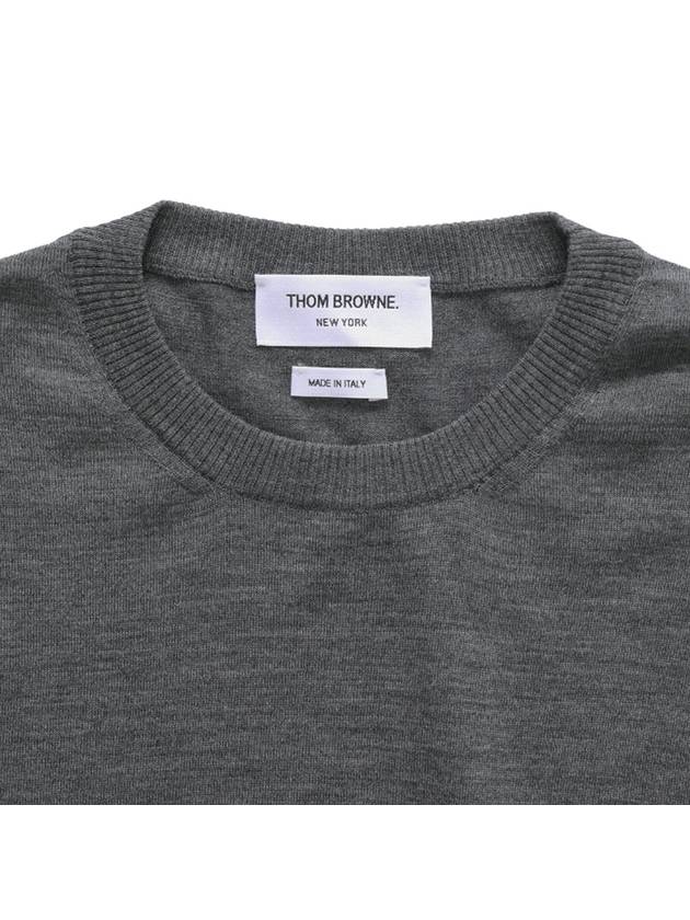 4 Bar Armband Classic Merino Wool Knit Top Dark Grey - THOM BROWNE - BALAAN 4