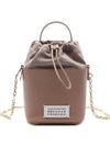 5AC Number Logo Texture Leather Bucket Bag Beige - MAISON MARGIELA - BALAAN 3