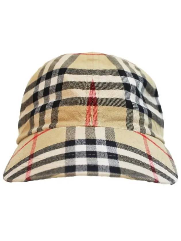 Check Cotton Ball Cap Beige - BURBERRY - BALAAN 3