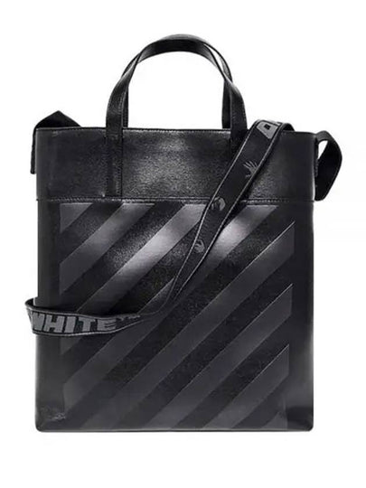 diagonal print cross tote bag black - OFF WHITE - BALAAN 2