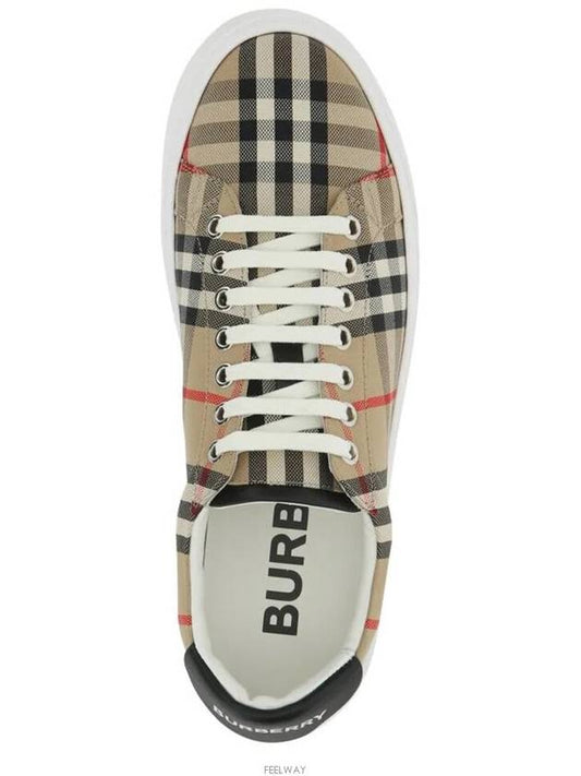 Vintage Check Cotton Low Top Sneakers Beige - BURBERRY - BALAAN 2