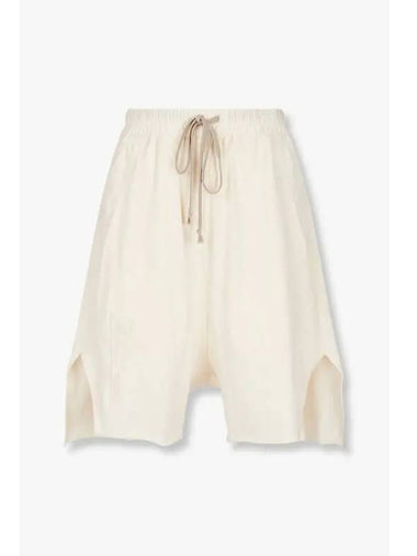 WOMEN Champion Drawstring Bag Flap Pocket Shorts Ivory - RICK OWENS - BALAAN 1