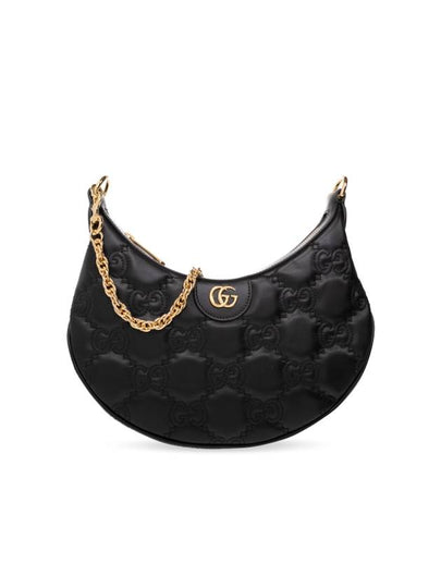 GG Matelasse Half Moon Small Shoulder Bag Black - GUCCI - BALAAN 2