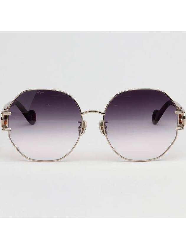 Sunglasses LNV126SLB 770 Purple Fashion Gold Logo Decorated Round Metal Frame - LANVIN - BALAAN 3