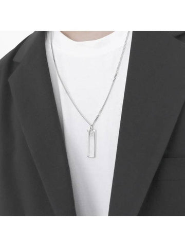 Men's Stick Surgical Steel Necklace Silver - BASSCLEF - BALAAN 1