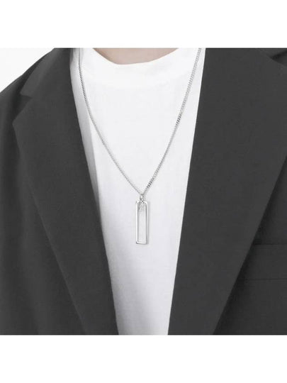 Men's Stick Surgical Steel Necklace Silver - BASSCLEF - BALAAN 2