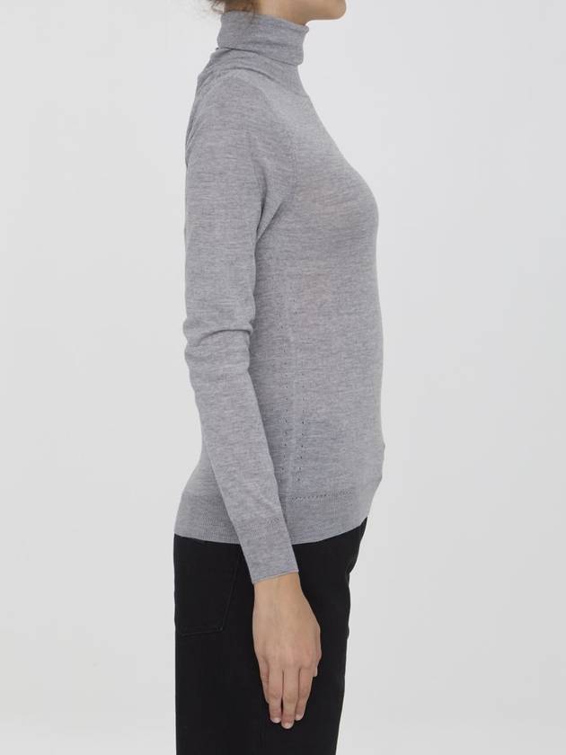 Cassandre Wool Turtle Neck Grey - SAINT LAURENT - BALAAN 4