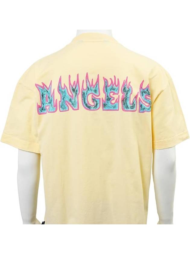 Flames T-Shirt White Purple PMAA072S23JER0060137 - PALM ANGELS - BALAAN 7