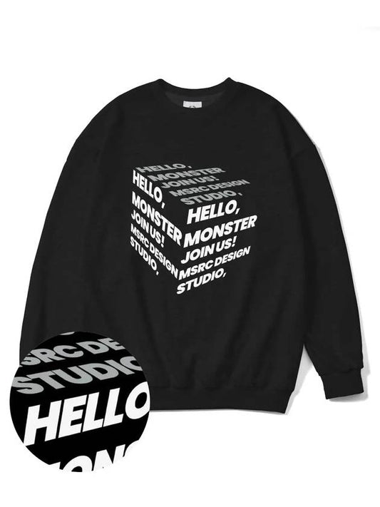 Cube White Overfit Sweatshirt Black - MONSTER REPUBLIC - BALAAN 2