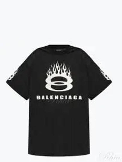 Logo Print Crew Neck Short Sleeve T-Shirt Black - BALENCIAGA - BALAAN 2