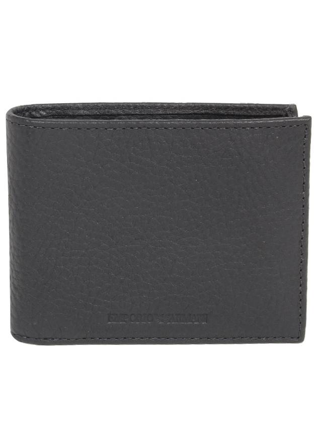 Men's Leather Half Wallet Navy - EMPORIO ARMANI - BALAAN 2