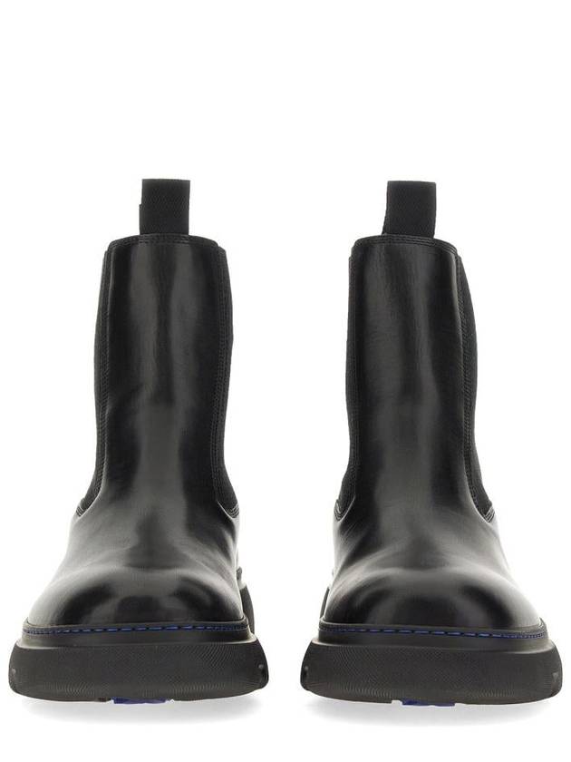 Leather Chelsea Boots Black - BURBERRY - BALAAN 5