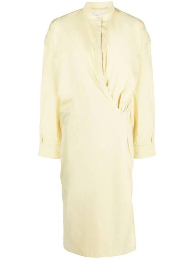 Women's Officer Collar Twisted Midi Dress Ivory - LEMAIRE - BALAAN 1