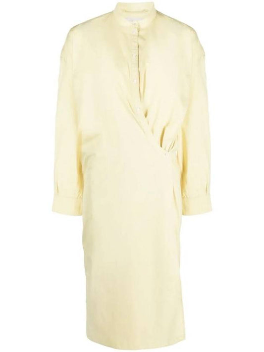 Women's Officer Collar Twisted Midi Dress Ivory - LEMAIRE - BALAAN 1