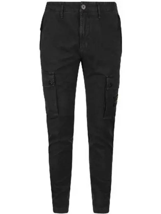 Wappen Patch Slim Fit Straight Pants Black - STONE ISLAND - BALAAN 2