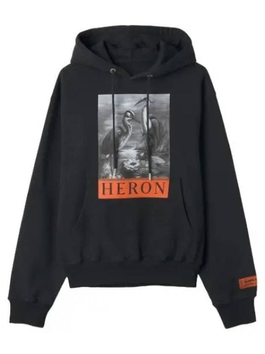 Heron Preston Print Hooded Black Sweatshirt - HERON PRESTON - BALAAN 1