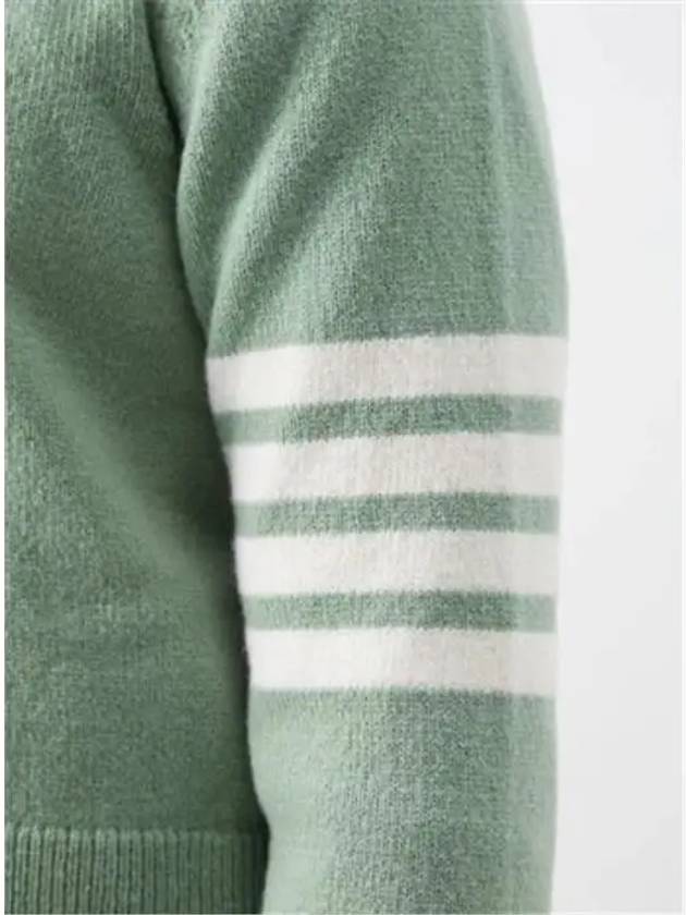 4 Bar Logo Wool Knit Top Green - THOM BROWNE - BALAAN 3