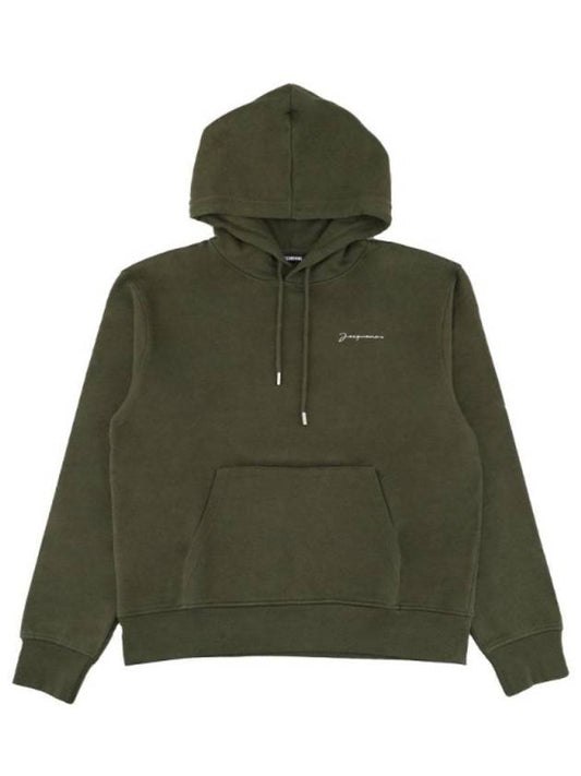 Le Brode Logo Cotton Hoodie Khaki - JACQUEMUS - BALAAN 2