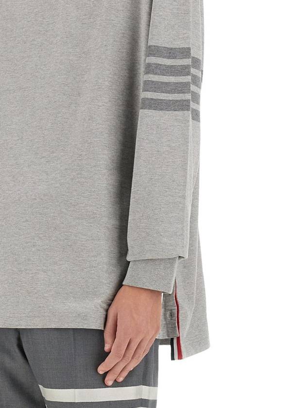 4 Bar Armband Tonal Long Sleeve T-Shirt Grey - THOM BROWNE - BALAAN 5