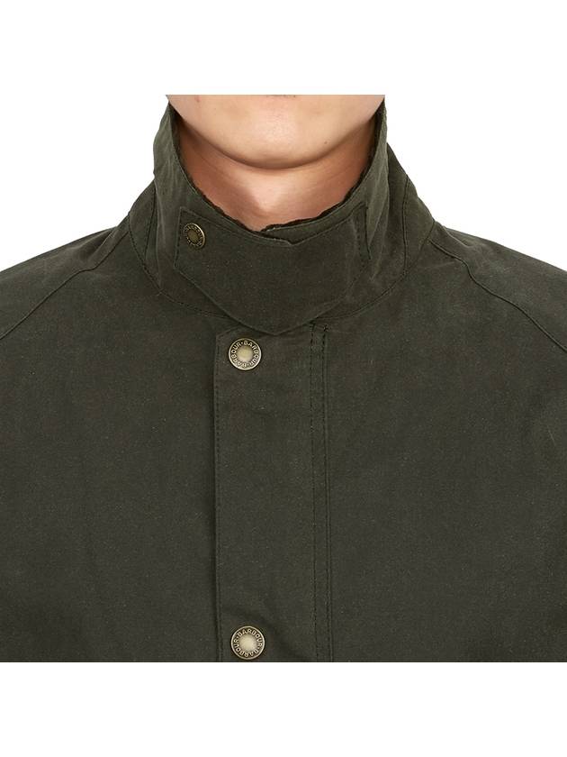 Men's Macklow Wax Zip Up Jacket Olive - BARBOUR - BALAAN 11