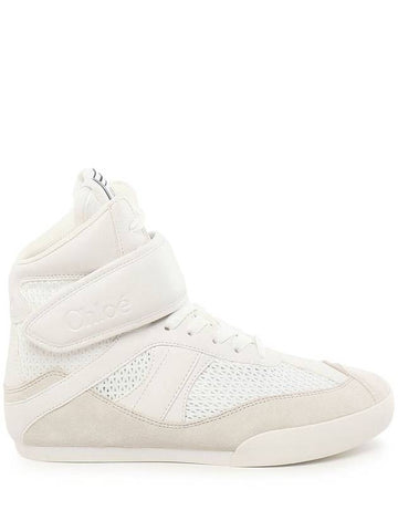 Chloé Mesh And Suede Kick High-Top Sneakers Shoes - CHLOE - BALAAN 1