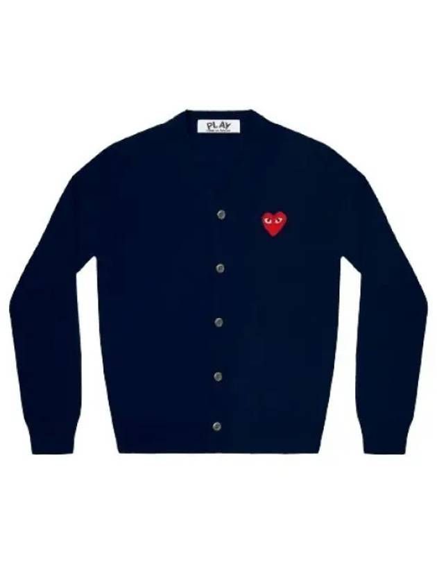 Heart Wappen V-Neck Cardigan Navy - COMME DES GARCONS - BALAAN 2