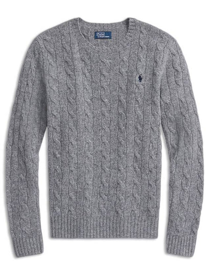 Pony Embroidered Logo Cable Knit Top Dark Grey - POLO RALPH LAUREN - BALAAN 2