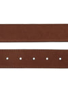 Square Metal Buckle Leather Belt Brown - PRADA - 5