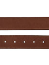 Square Metal Buckle Leather Belt Brown - PRADA - BALAAN 5