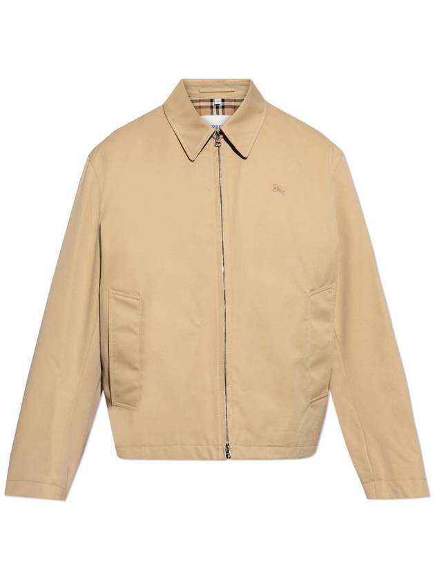 Embroidered Logo Harrington Jacket Beige - BURBERRY - BALAAN 4