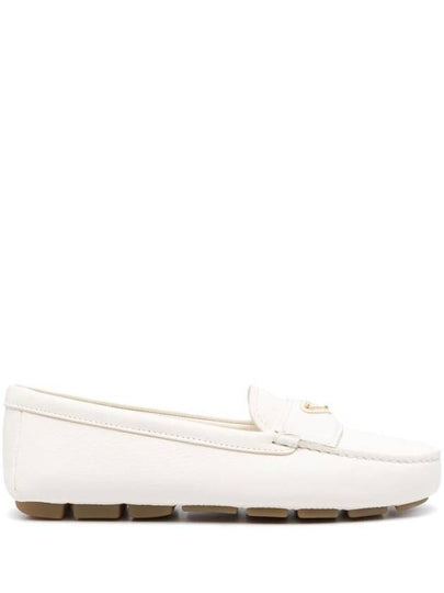 Leather Driving Shoes Ivory - PRADA - BALAAN 2