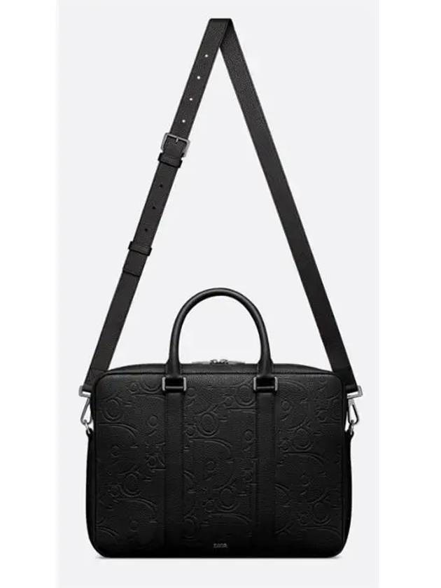 Gravity Logo Grained Calfskin Briefcase Black - DIOR - BALAAN 5