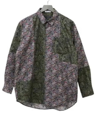 Combo Short Collar Shirt OliveBlack Cotton Paisley Print 24F1A017 PS033 ZT197 - ENGINEERED GARMENTS - BALAAN 1