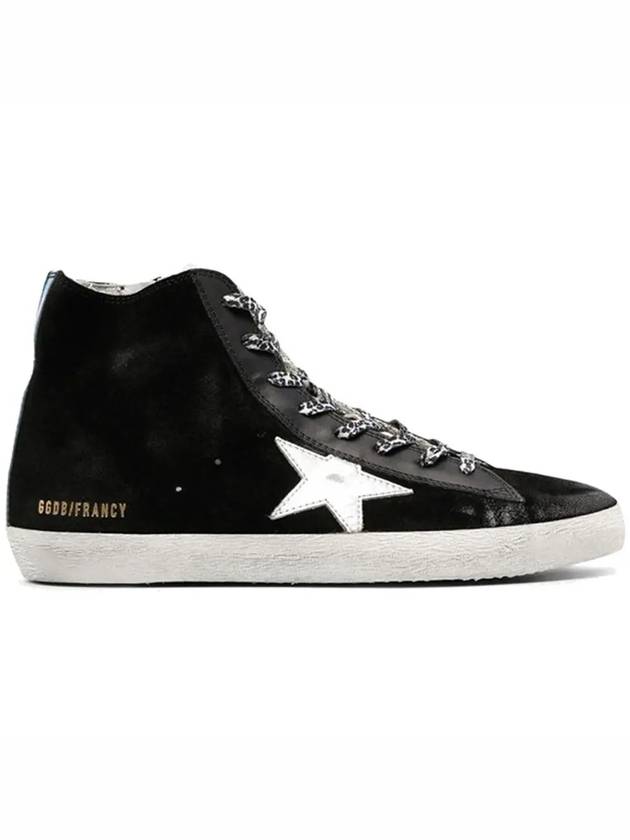 Francie Silver Star High Top Sneakers Black - GOLDEN GOOSE - BALAAN.