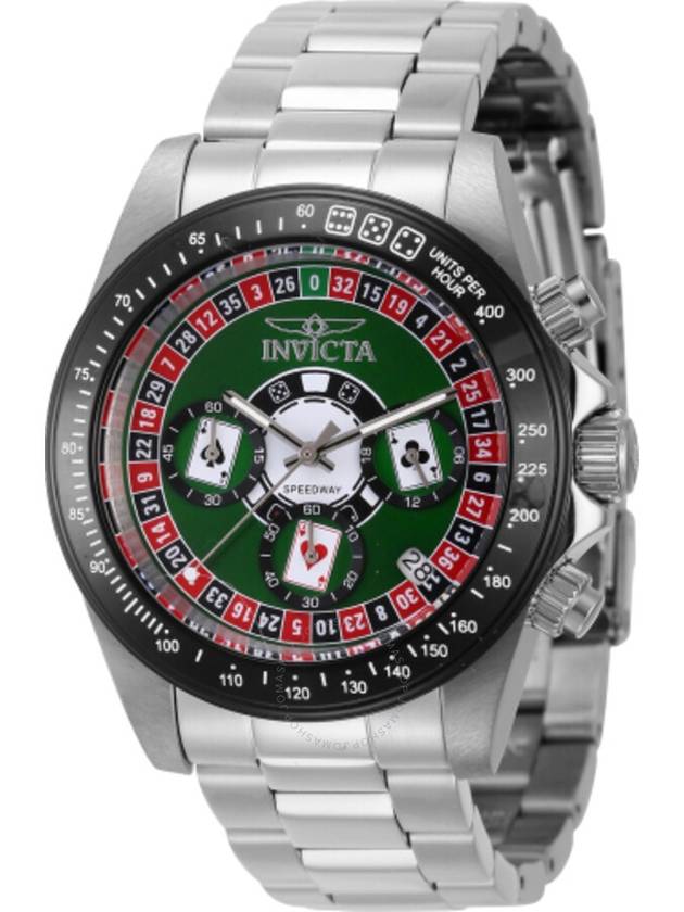 Invicta Speedway Roulette Casino Chronograph GMT Quartz Green Dial Men's Watch 44642 - INVICTA - BALAAN 1