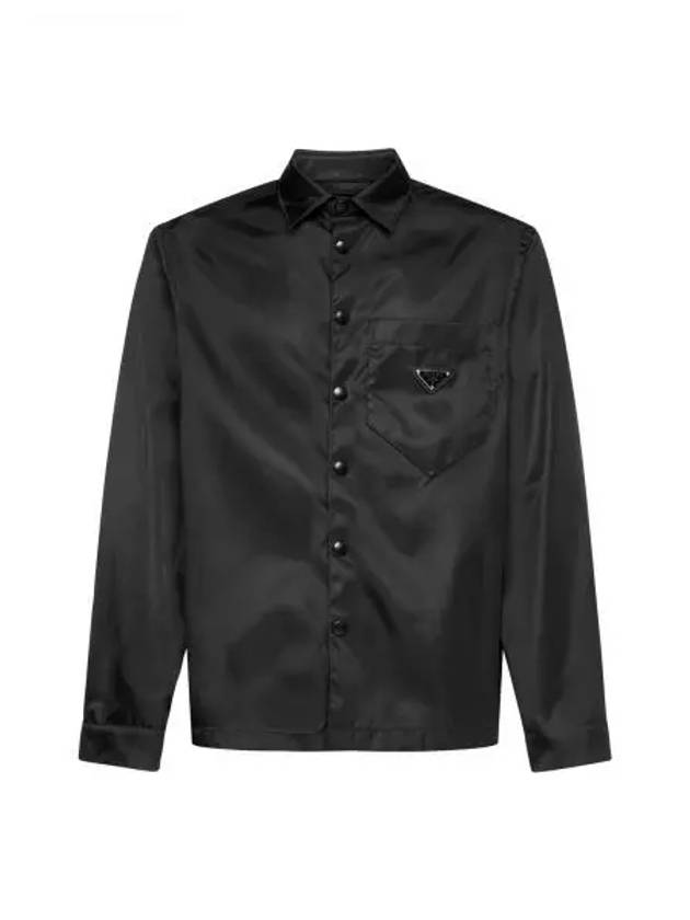 Triangle Logo Re-Nylon Long Sleeve Shirt Black - PRADA - BALAAN 2