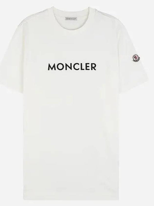 8C00034 89AJS 032 Men s Logo Patch Short Sleeve T Shirt White 1064733 - MONCLER - BALAAN 1