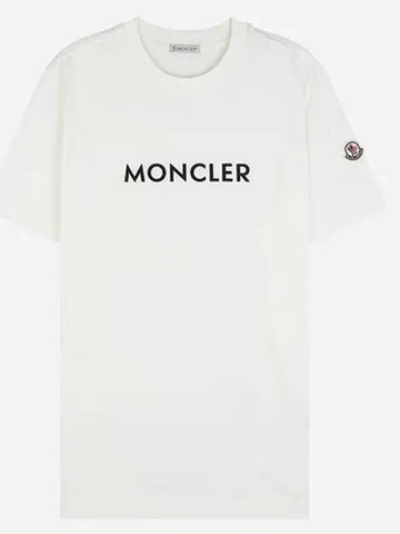 8C00034 89AJS 032 Men s Logo Patch Short Sleeve T Shirt White 1064728 - MONCLER - BALAAN 1