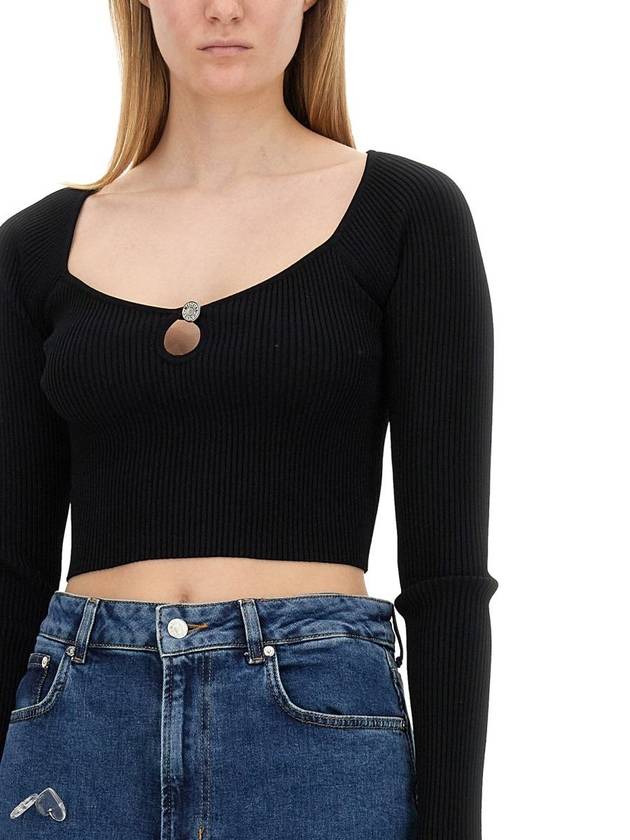 Moschino Jeans Ribbed Crop Top - MOSCHINO - BALAAN 4