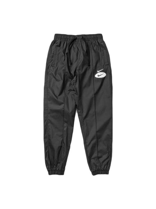 Double Swoosh Woven Track Pants Black - NIKE - BALAAN 1