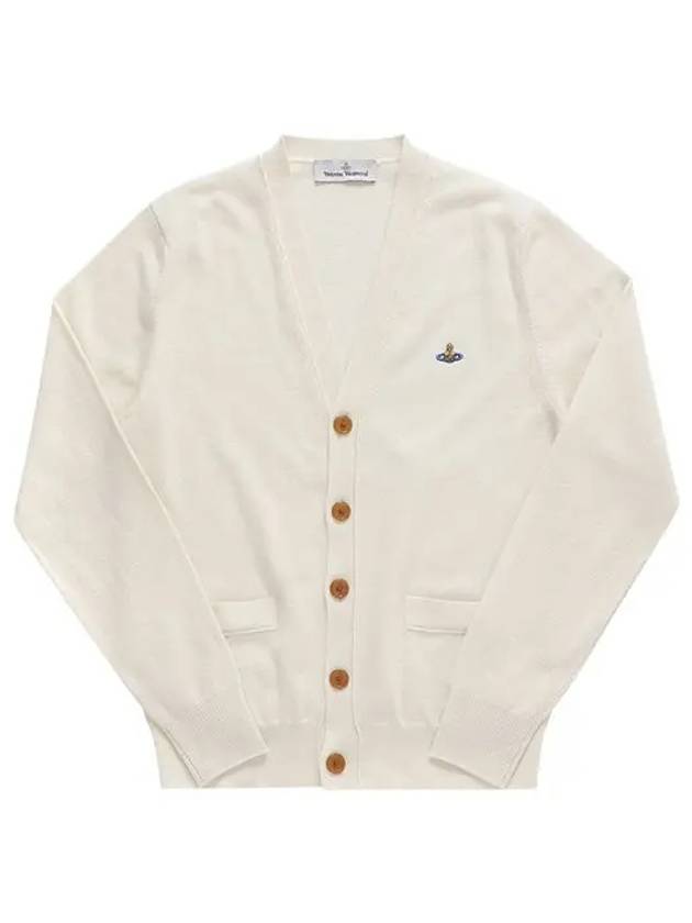 Embroided Logo Button Wool Cardigan Natural - VIVIENNE WESTWOOD - BALAAN 2