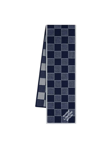 Damier Heritage Scarf Navy Blue - LOUIS VUITTON - BALAAN 1