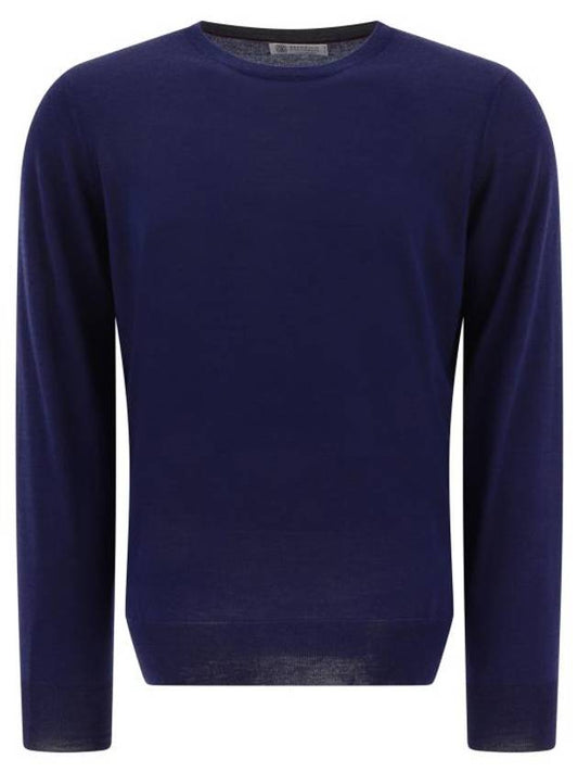 Cashmere Silk Knit Top Blue - BRUNELLO CUCINELLI - BALAAN 1