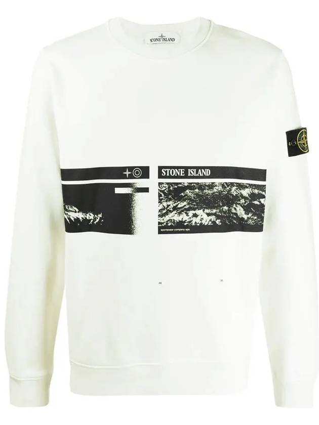 Logo Patch Crew Neck Cotton Sweatshirt Ivory - STONE ISLAND - BALAAN 3