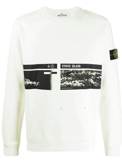 Logo Patch Crew Neck Cotton Sweatshirt Ivory - STONE ISLAND - BALAAN 2