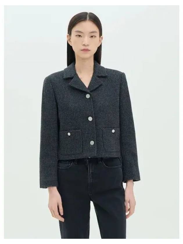 Women s Flannel Boxy Loose Crop Patch Jacket Charcoal Melange Domestic Product GM0024092544484 - THEORY - BALAAN 1