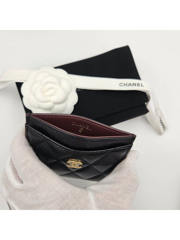 Classic Card Holder Grained Calfskin & Gold Black - CHANEL - BALAAN 5