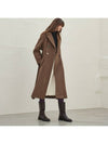 Women's Cashmere Pintuck Double Coat Brown - MITTE - BALAAN 6