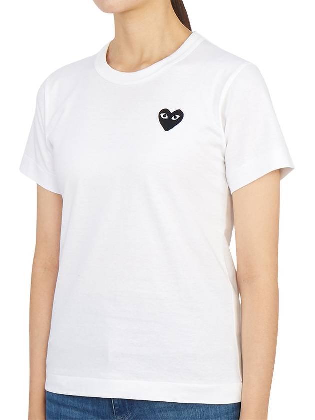 Women's Small Black Wappen Short Sleeve T-Shirt P1 T063 2 White - COMME DES GARCONS PLAY - BALAAN 3