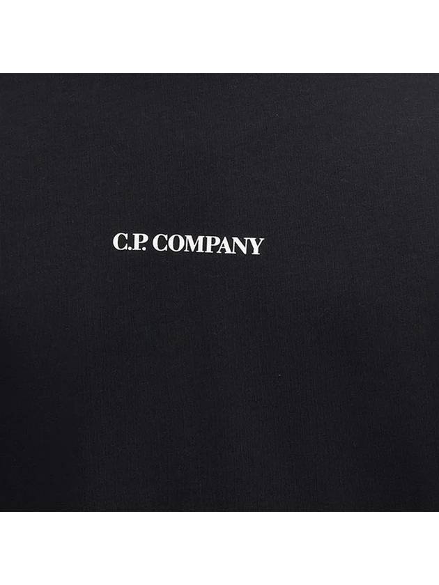 Small Logo Print Short Sleeve T-Shirt Black - CP COMPANY - BALAAN 5